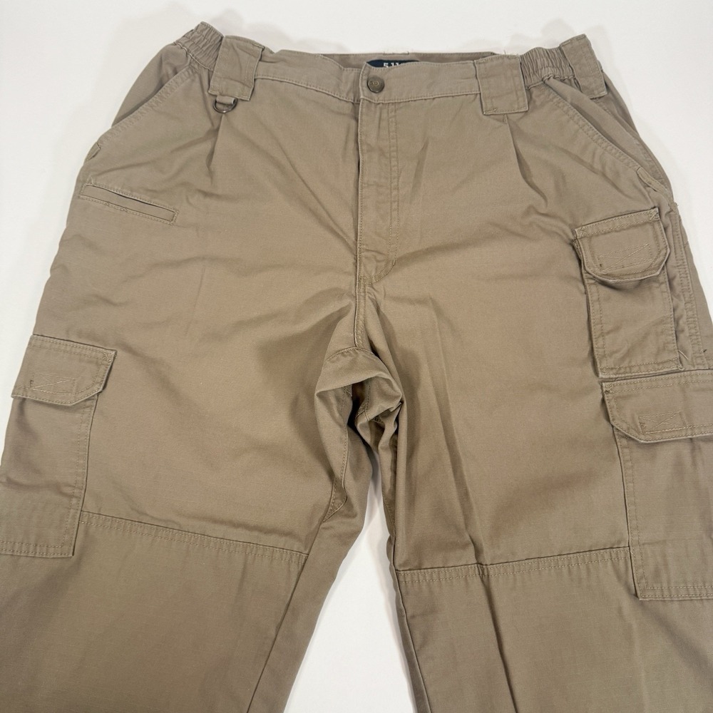 5.11 Tactical Series Mens Cargo Pants 38x30 Khaki Tan Cotton Canvas Work Trouser - Picture 5 of 11